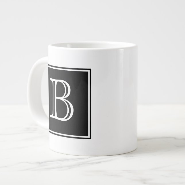 Black Square Monogram Specialty Mug (Front Left)