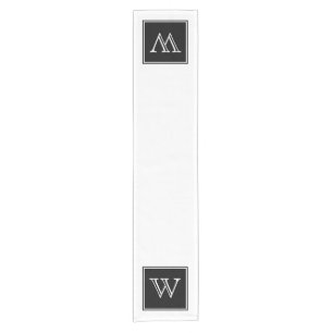 Black Square Monogram Table Runner