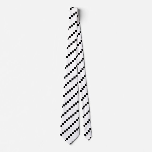 Black Square stripe - White Tie (Front)
