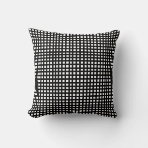 Black squares mesh grid  throw pillow