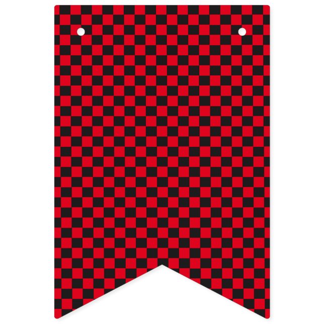 Black Squares Red Ladybug Colours Beetle Bunting Flags (First Flag)