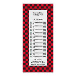 Black Squares Red Ladybug Colours Beetle Rack Card