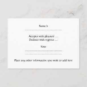 Black Squirrel. RSVP Card