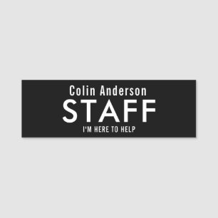 Black Staff Here to Help  Name Tag