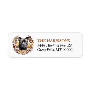 Black Staffordshire Terrier Dog Automne Wreath