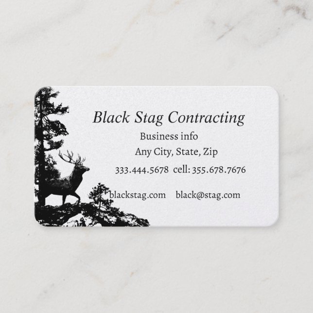 Black Stag Handyman Contractor Business Business Card (Front)