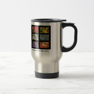 Black Stained Glass Window Flower Garden Travel Mug