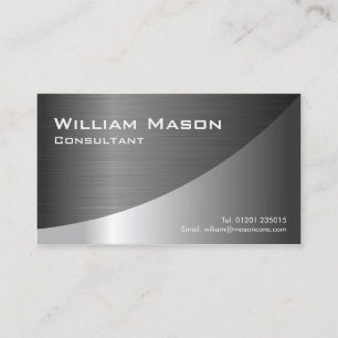 Black Stainless Steel Curved, Business Card
