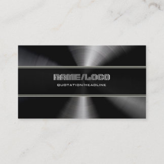 Black Stainless Steel & Grey Accents Template Business Card