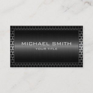 Black Stainless Steel Modern Metal Border Business Card