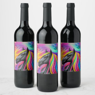 Black Stallion Colourful Mane Wine Label