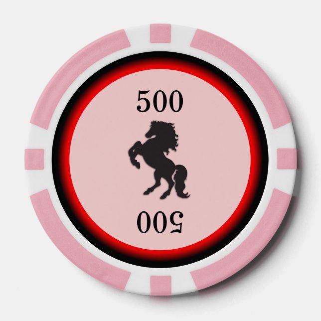 Black Stallion on Pink Poker Chips (Front)