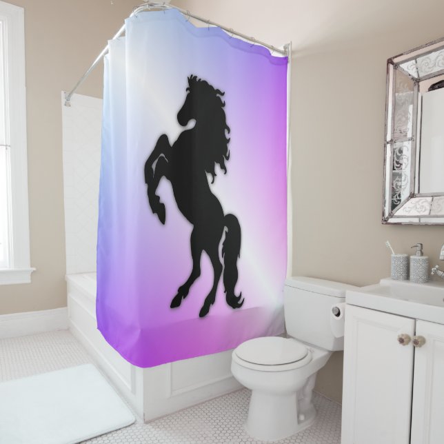 Black Stallion on Purple (In Situ)