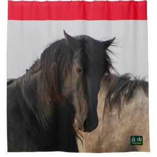BLACK STALLION WILD HORSE MAGEE SHOWER CURTAIN