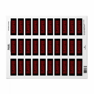 Black Stamped Classified Label