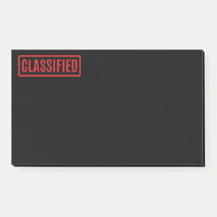 Black Stamped Classified Notes