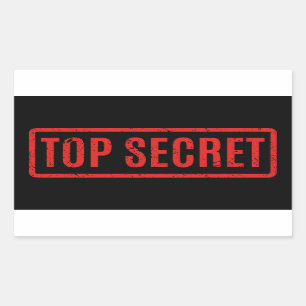 Black Stamped Top Secret Rectangular Sticker