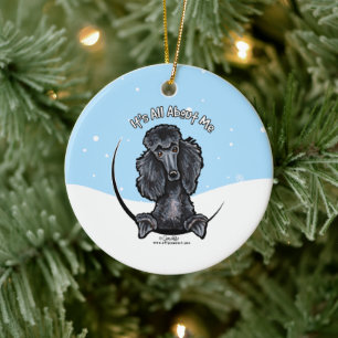 Black Standard Poodle IAAM Christmas Ceramic Ornament