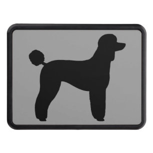 Black Standard Poodle Silhouette Cool Pet Dog Trailer Hitch Cover