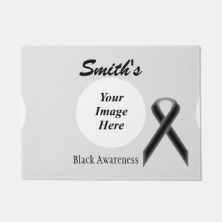 Black Standard Ribbon Template by Kenneth Yoncich Doormat