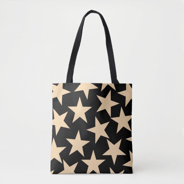 Black Star Celestial Cosmic-Inspired Carry-All Tote Bag (Front)