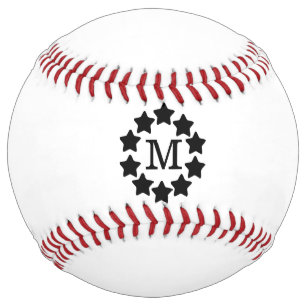 Black Star Frame Monogrammed Softball