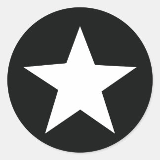 black star icon army classic round sticker