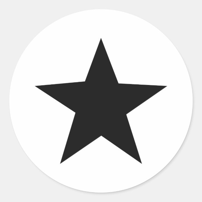 black star icon classic round sticker (Front)