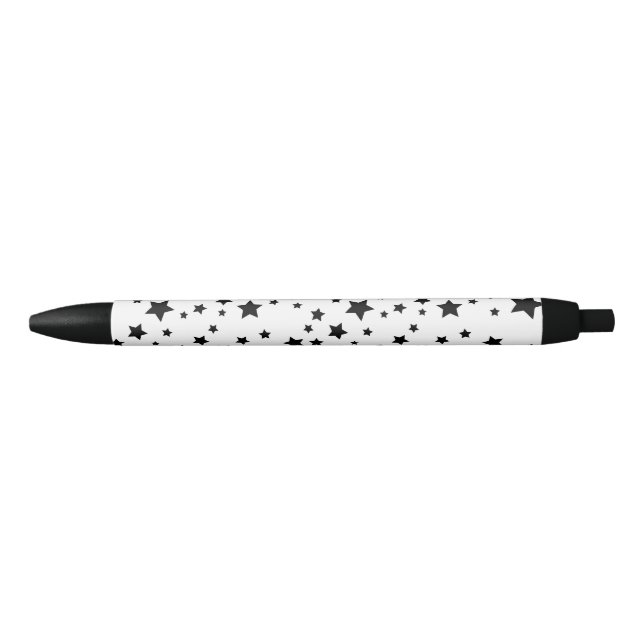 Black Star Pattern Black Ink Pen (Front)