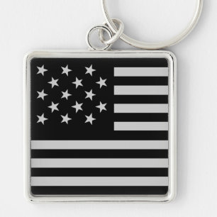 Black Star-Spangled Banner America Flag Keychain