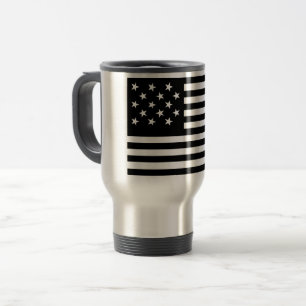 Black Star-Spangled Banner America Flag Travel Mug