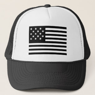 Black Star-Spangled Banner America Flag Trucker Hat