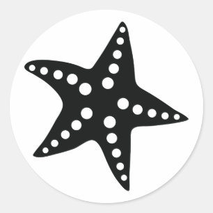 Black Starfish Stickers for Tropical Beach Theme