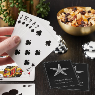 Black Starfish Wedding Playing Cards