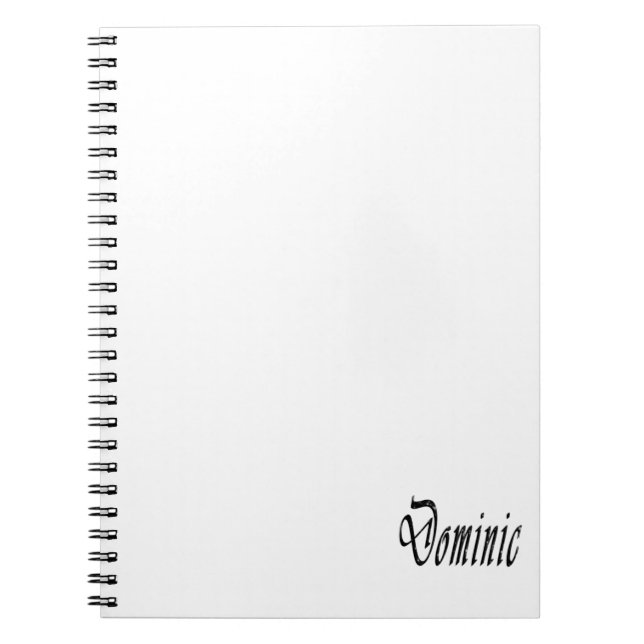Black Starry Dominic Name, Notebook (Front)
