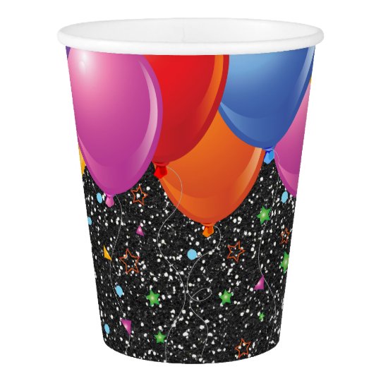 Black Starry Glitter Image Party Paper Cups Paper Cup