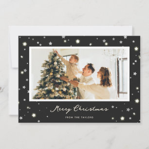 Black Stars modernes Joyeux Cartes photos de Noël