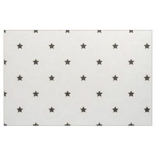 Black Stars on Distressed White (medium scale) Fabric