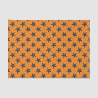 Black Stars on Pumpkin  Tissue Paper