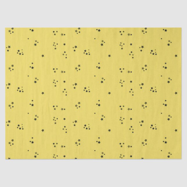 Black stars on yellow tissue paper (Front)