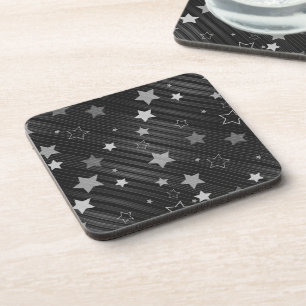 Black Stars Pattern Coaster