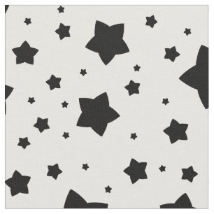 Black Stars Pattern  Fabric