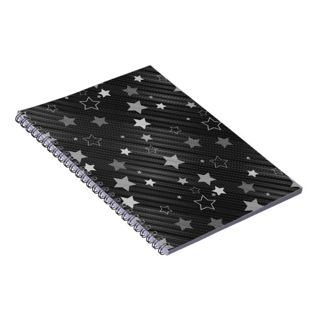 Black Stars Pattern Notebook (Right Side)