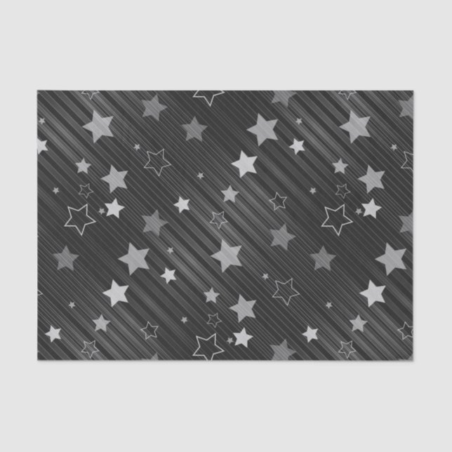Black Stars Pattern Tissue Paper (Front)