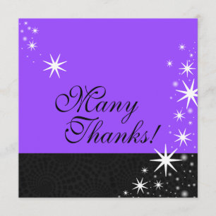 Black Stars Quinceañera Many Thanks Note Card