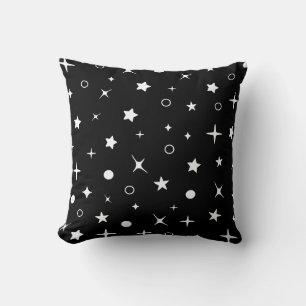 black stars sky night  throw pillow