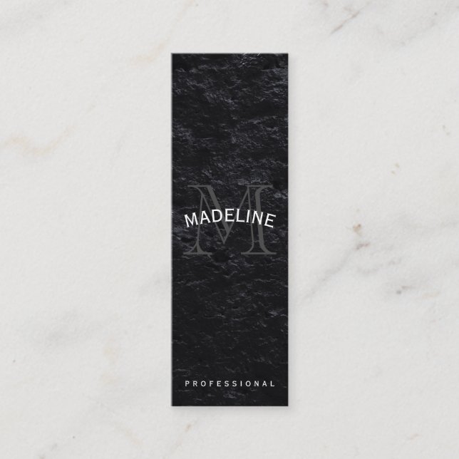 Black State | Monogram | Executive Mini Business Card (Front)