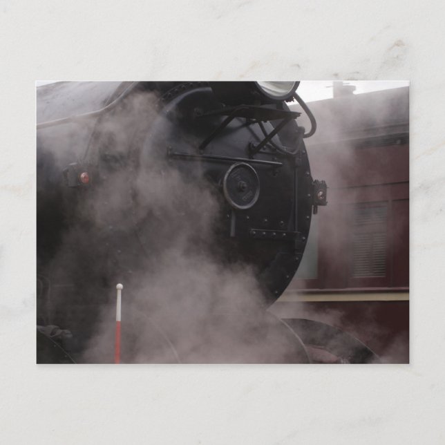 Black Steam Train Postcard (Front)