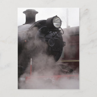 Black Steam Train Postcard