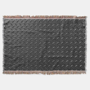 Black steel, fluted metallic texture. throw blanket